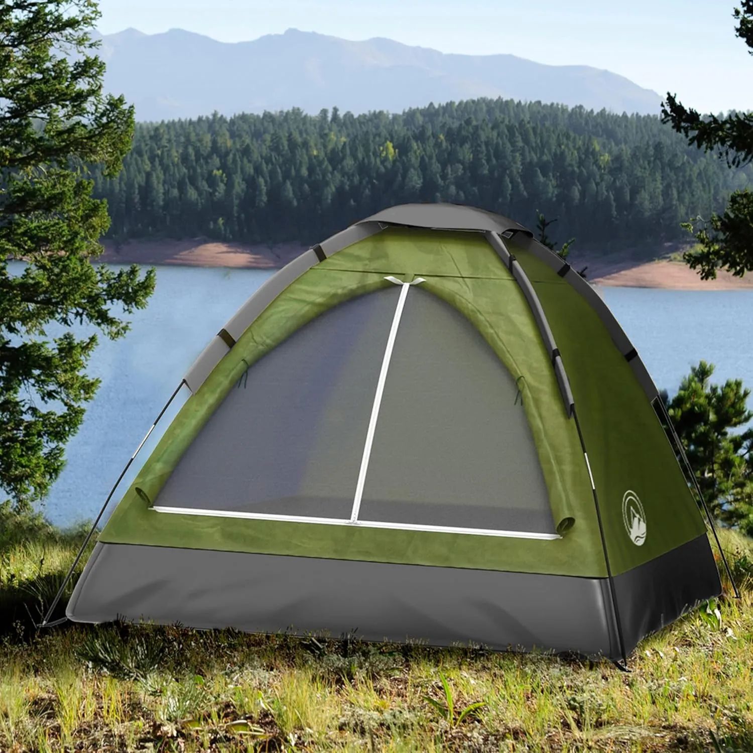 Wakeman Tents 2-Person Tent with Removable Rain Fly and Carry Bag - Includes Pop-Up Privacy Tent, Dressing Room, or Portable Shower - Camping Gear by Wakeman