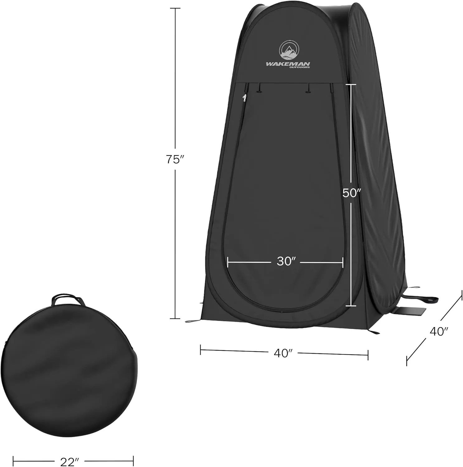 Wakeman Tents 2-Person Tent with Removable Rain Fly and Carry Bag - Includes Pop-Up Privacy Tent, Dressing Room, or Portable Shower - Camping Gear by Wakeman
