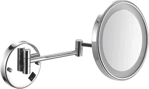 Wall Mounted Makeup Mirror-3/5/7/10x Magnification 8'' Two-Sided Swivel Extendable Bathroom Mirror,USB Rechargeable,Upgrade Version Cosmetic Mirror(C,5X)