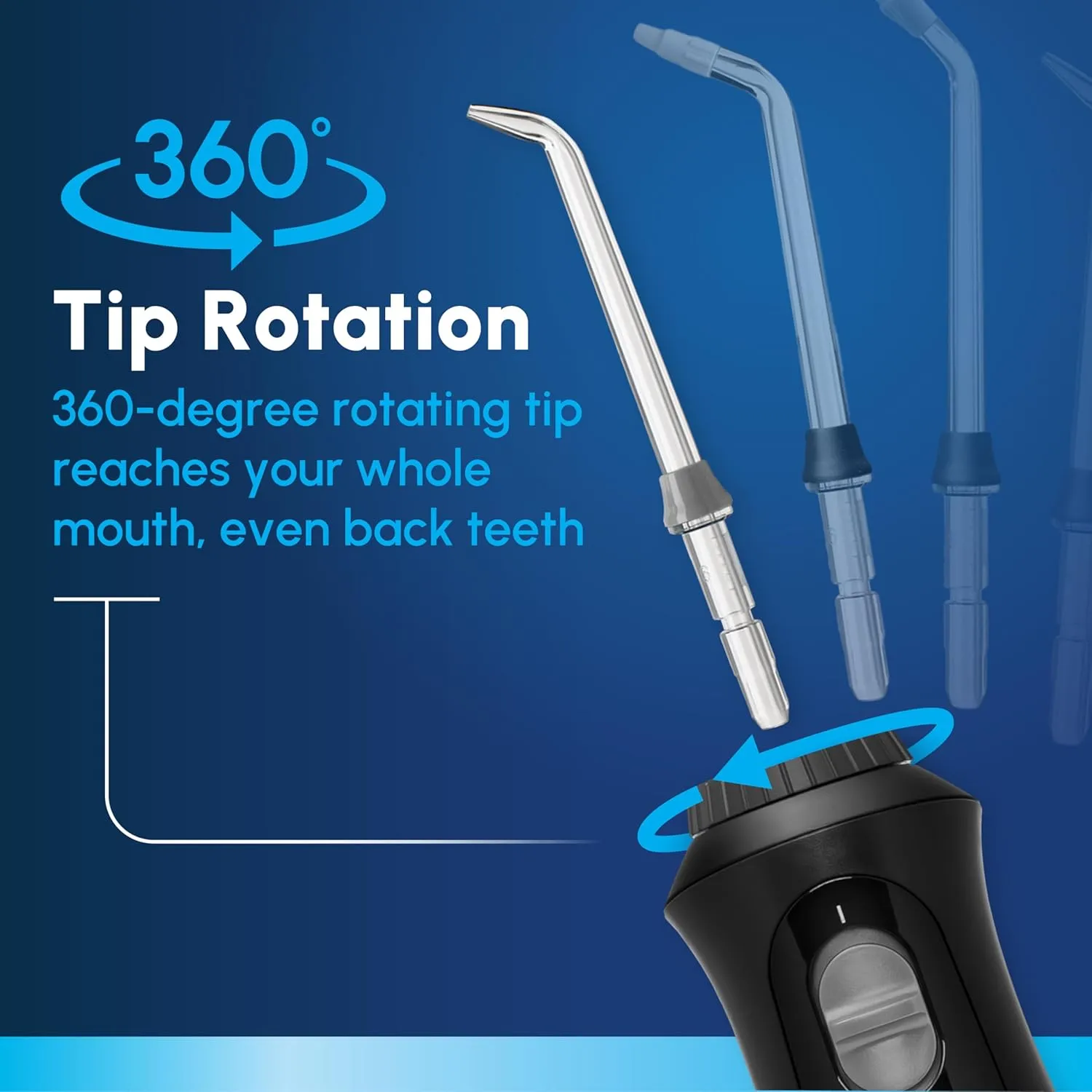 Waterpik Cordless Pearl Rechargeable Portable Water Flosser for Teeth, Gums, Braces Care and Travel with 4 Flossing Tips - ADA Accepted, WF-13 Black, Packaging May Vary