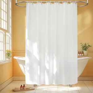 Waterproof Fabric Shower Liner w/ Magnets - 72x78 in, Washable Cloth, Lightweight