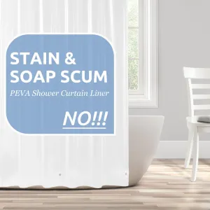 Waterproof PEVA Shower Liner - Lightweight & Magnetic - 72x72 White