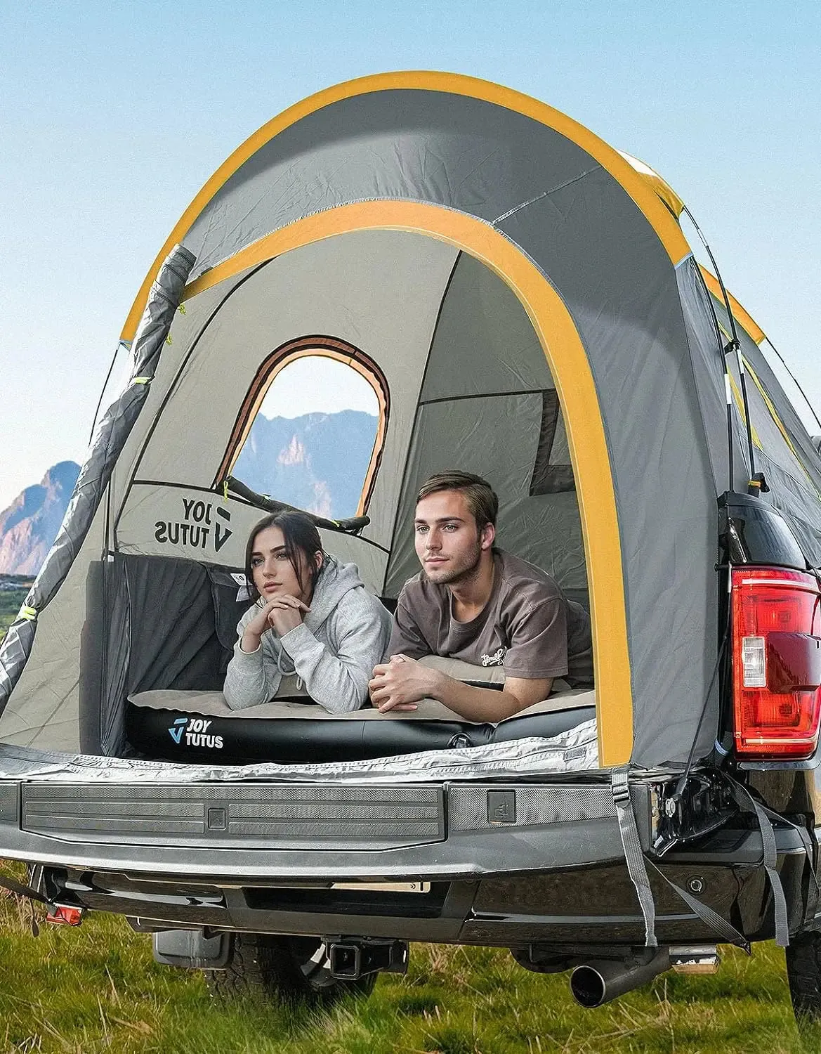 Waterproof Pickup Truck Tent - Double Layer, Fits 5.5’-6’ Beds, Sleeps 2, Portable Camping Tent