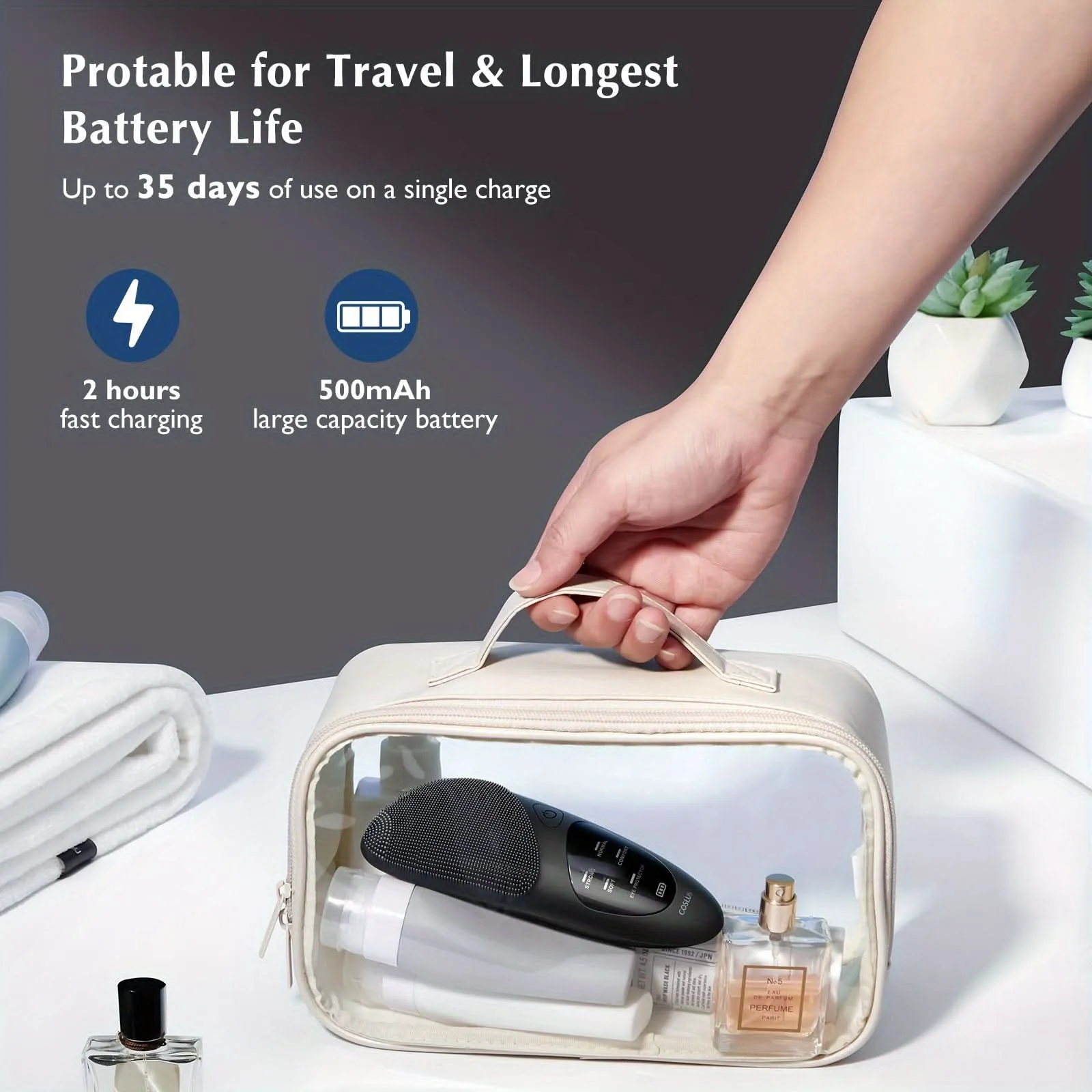 Waterproof Rechargeable Silicone Face Cleansing Brush