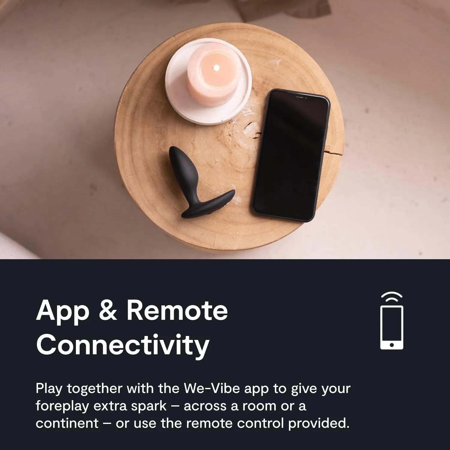 We-Vibe Ditto  Vibrating Butt Plug | App & Remote Control Vibe for Men, Women & Couples | Vibrator with 10 Modes | Silicone Butt Plug | Waterproof Anal Toy | Rechargeable Adult Sex Toys | Satin Black