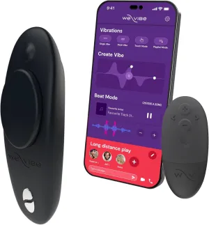 We-Vibe Moxie Wearable Lay On Panty Vibrator | Remote & App Control Vibrating Sex Toy for Couples | Clitoral Stimulator with 10 Intensity Levels | Adult Sexual Pleasure Tools | Waterproof | Black