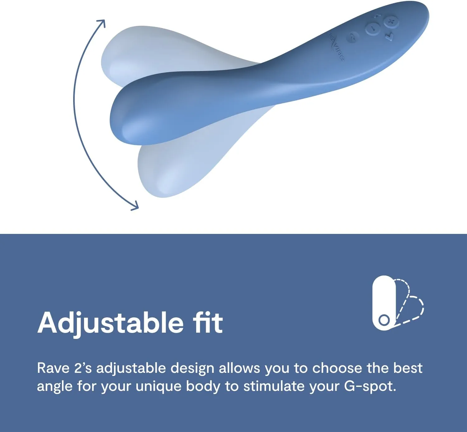 We-Vibe Rave 2 G Spot Vibrator | App Controlled G-Spot Stimulator Vibrator Dildo | Adult Sex Toy for Women & Couples | Personal Massager with 10 Vibration Modes | Waterproof & Rechargeable | Blue