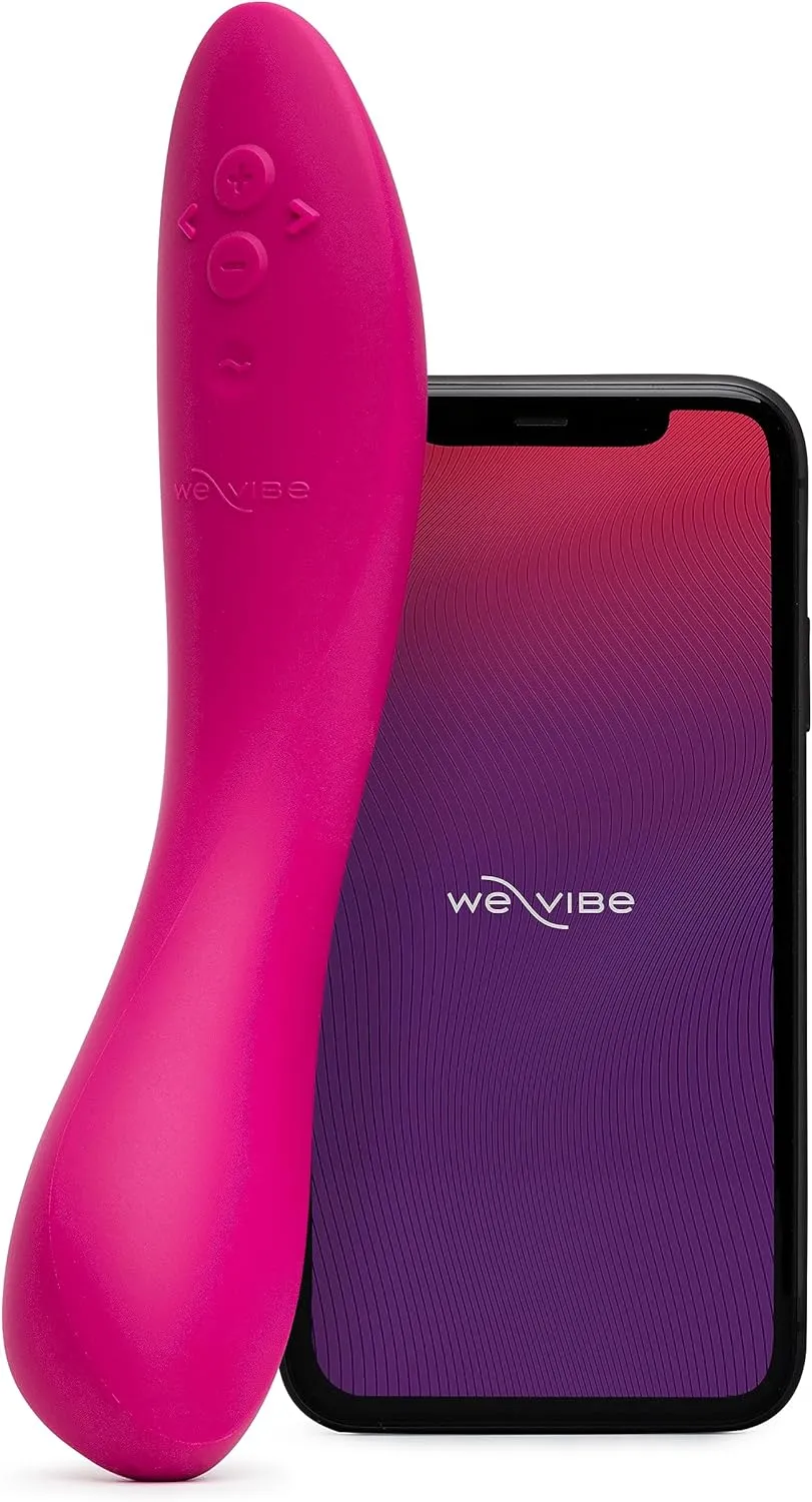 We-Vibe Rave 2 G Spot Vibrator | App Controlled G-Spot Stimulator Vibrator Dildo | Adult Sex Toy for Women & Couples | Personal Massager with 10 Vibration Modes | Waterproof & Rechargeable | Pink