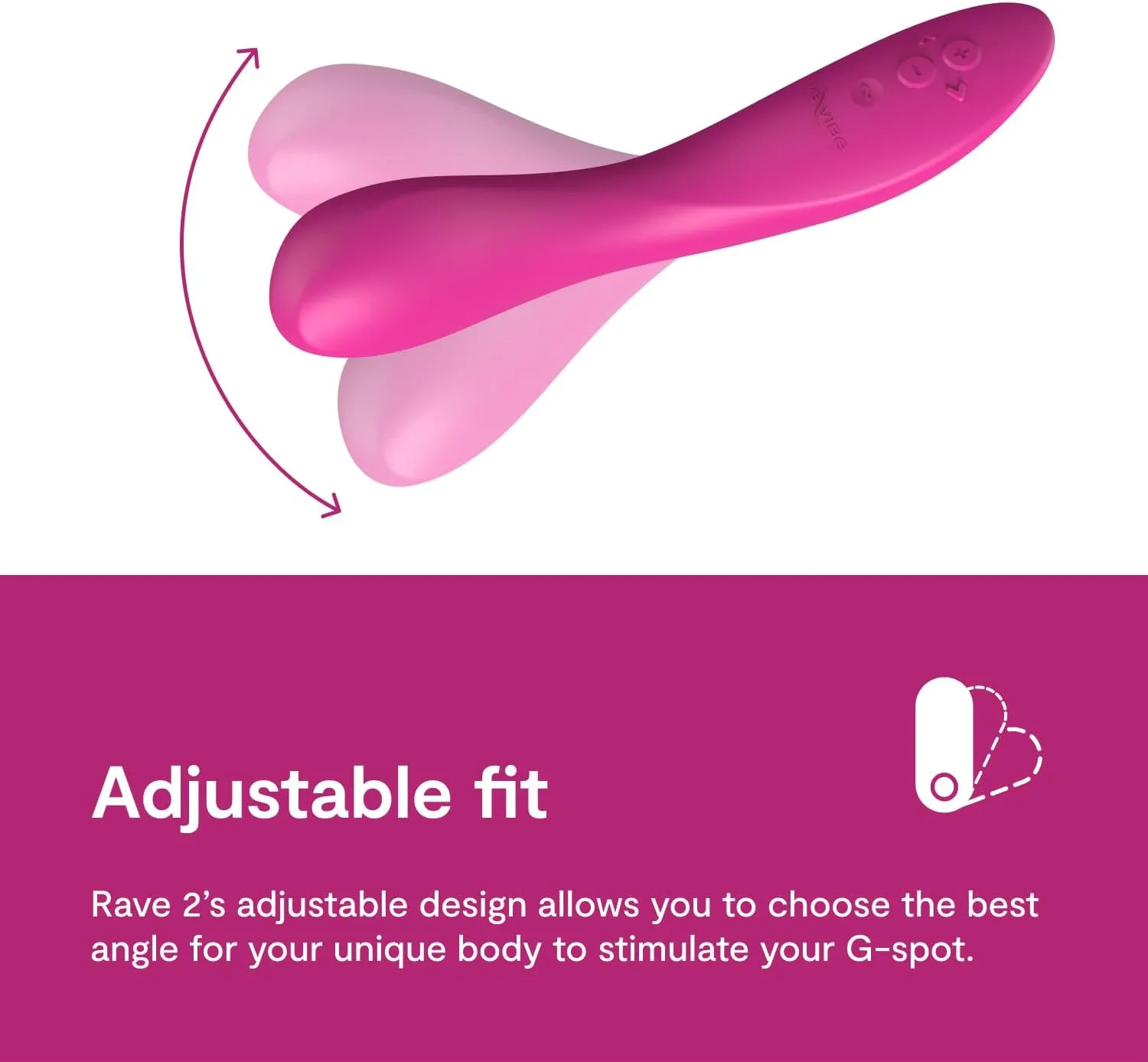 We-Vibe Rave 2 G Spot Vibrator | App Controlled G-Spot Stimulator Vibrator Dildo | Adult Sex Toy for Women & Couples | Personal Massager with 10 Vibration Modes | Waterproof & Rechargeable | Pink