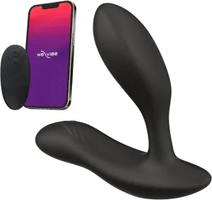 We-Vibe Vector  Vibrating Butt Plug Adult Sex Toy | Silicone Perineum & Prostate Massager Male Sex Toy | Long Distance App & Remote Control Anal Vibrator | 10 Modes Anal Plug for Couples | Black