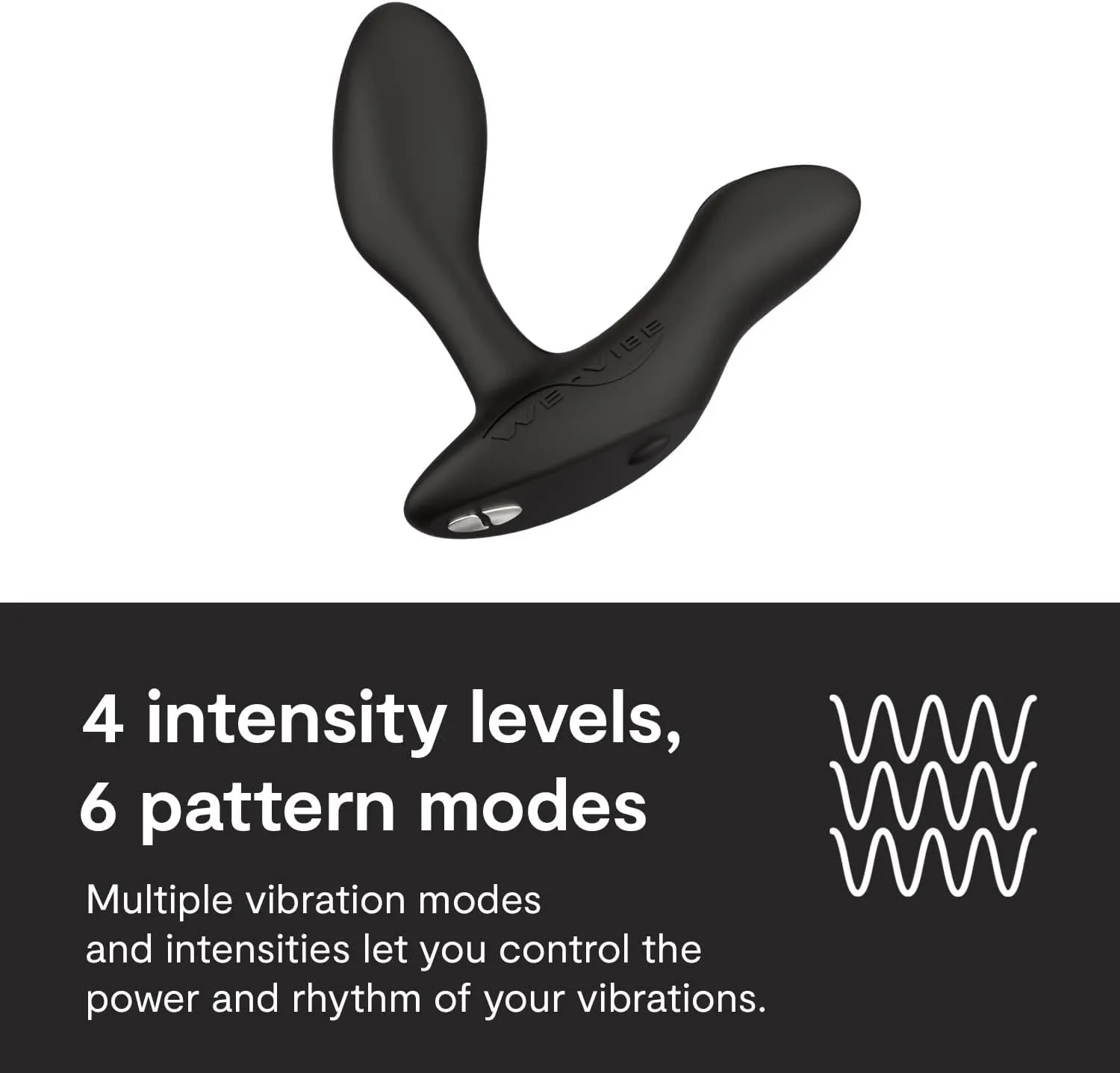 We-Vibe Vector  Vibrating Butt Plug Adult Sex Toy | Silicone Perineum & Prostate Massager Male Sex Toy | Long Distance App & Remote Control Anal Vibrator | 10 Modes Anal Plug for Couples | Black