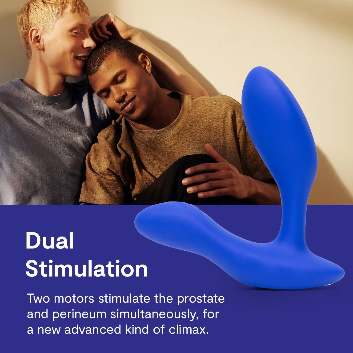 We-Vibe Vector  Vibrating Butt Plug Adult Sex Toy | Silicone Perineum & Prostate Massager Male Sex Toy | Long Distance App & Remote Control Anal Vibrator | 10 Modes Anal Plug for Couples | Blue