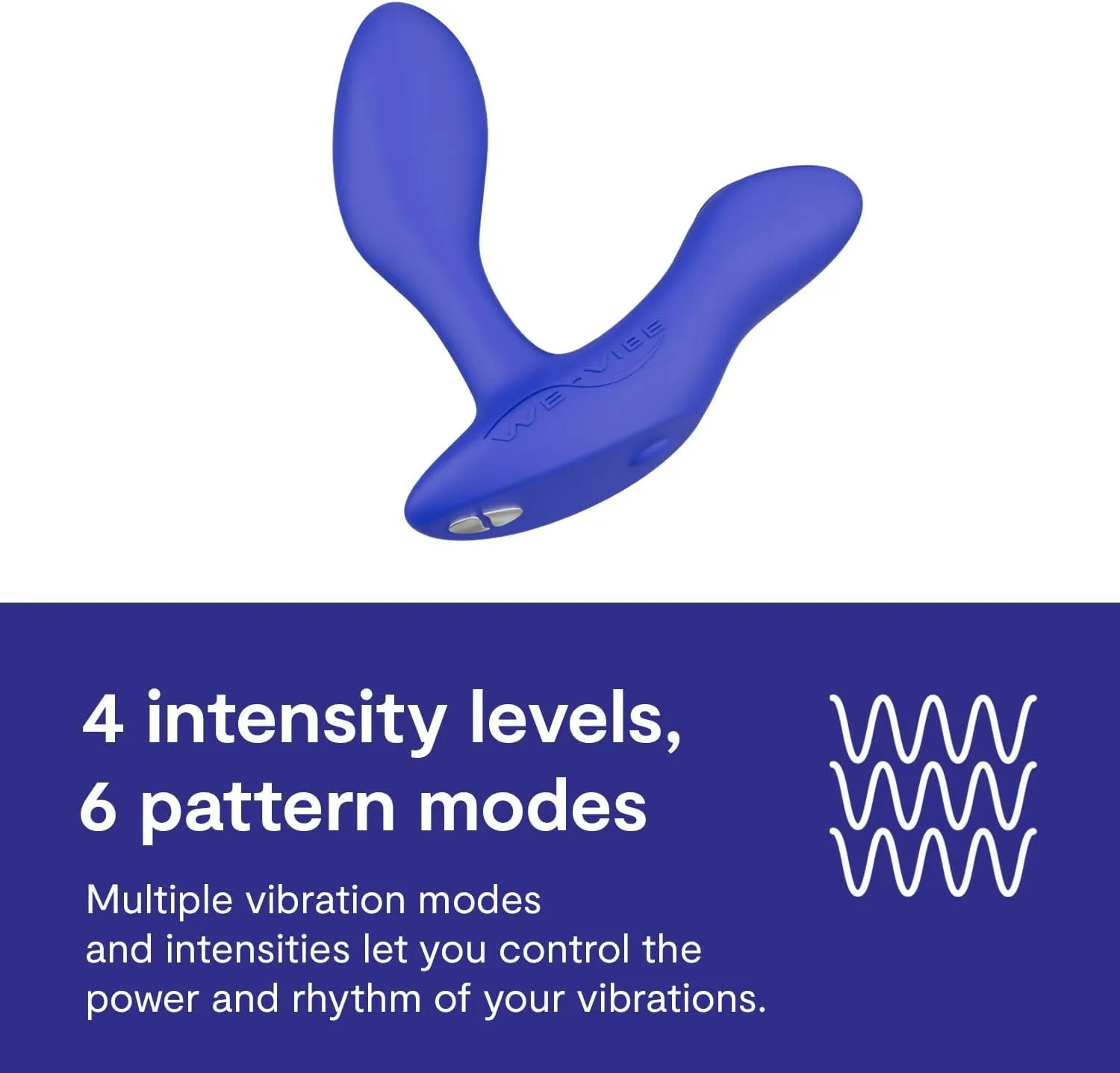We-Vibe Vector  Vibrating Butt Plug Adult Sex Toy | Silicone Perineum & Prostate Massager Male Sex Toy | Long Distance App & Remote Control Anal Vibrator | 10 Modes Anal Plug for Couples | Blue