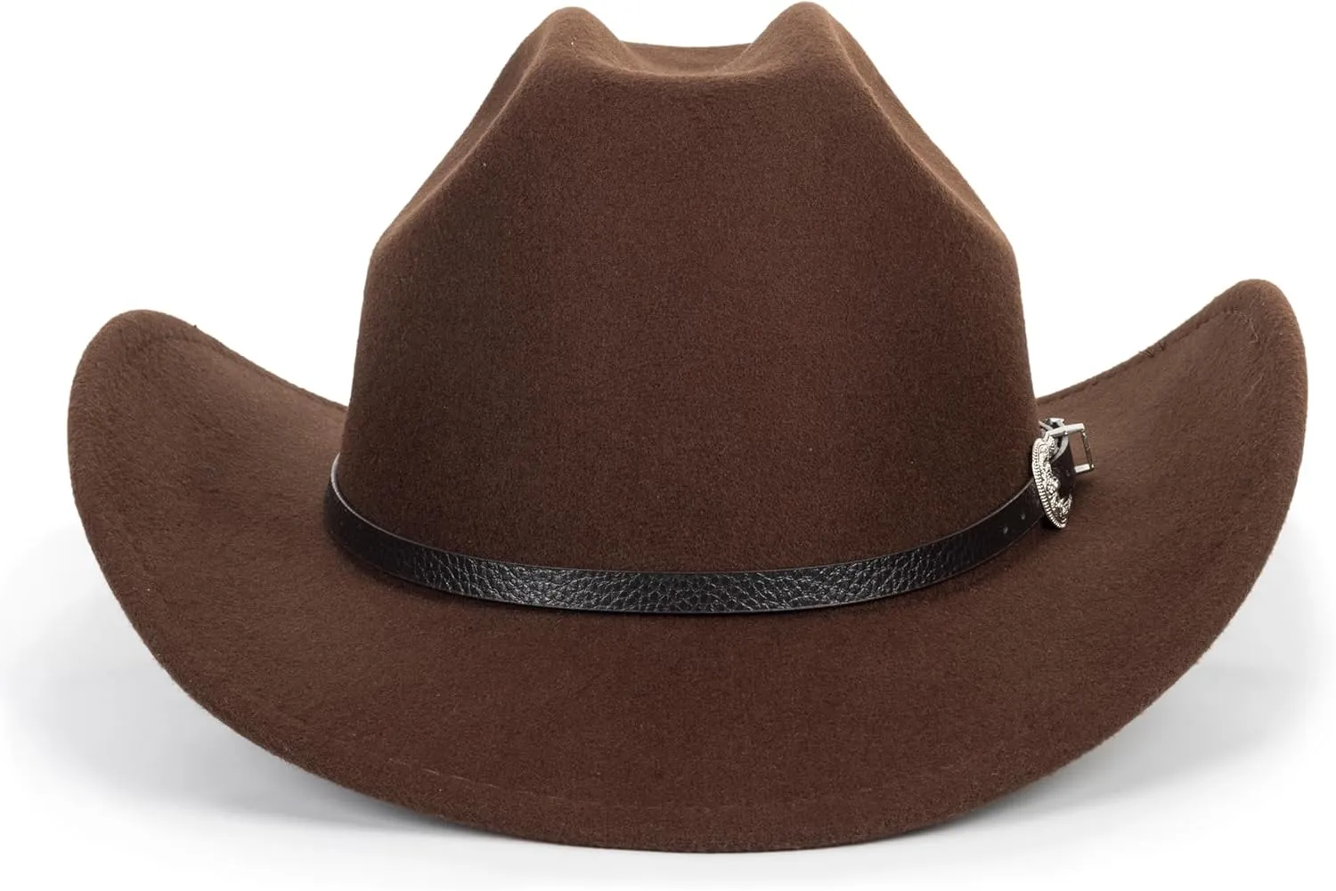 Western Cowboy Hat for Men Women Classic Roll Up Fedora Hat with Buckle Belt(Size:M-L)