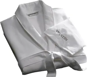 Westin Spa Robe - Soft, Absorbent Microfiber Robe - White Lightweight Hotel Bathrobe - One Size