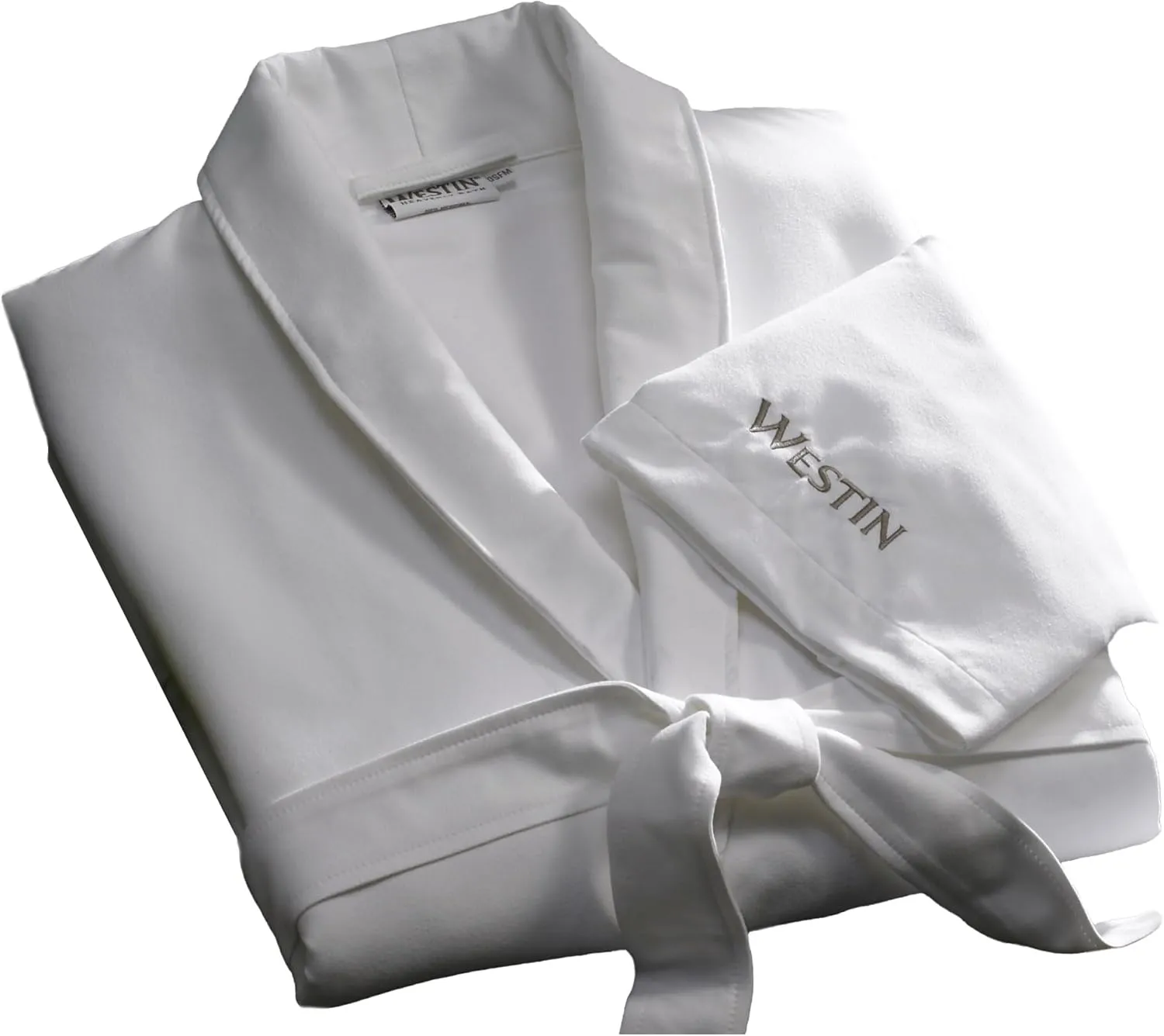 Westin Spa Robe - Soft, Absorbent Microfiber Robe - White Lightweight Hotel Bathrobe - One Size