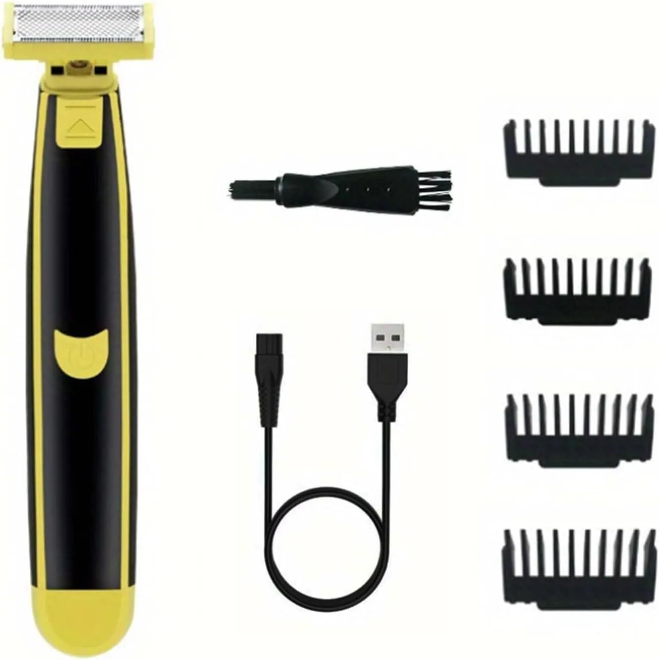 Wet and Dry Rechargeable Electric Shaver for Men, 360 Face Beard Trimmer, Washable Electric Razor with 4 Interchangeable Heads for Facial Body Trimming (1PC)- Model #8
