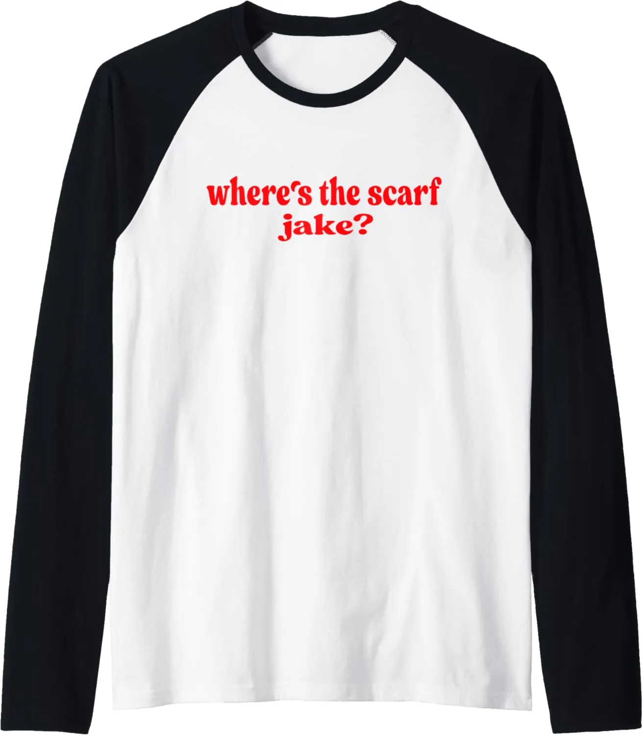 Where's the Scarf Jake Raglan Baseball Tee