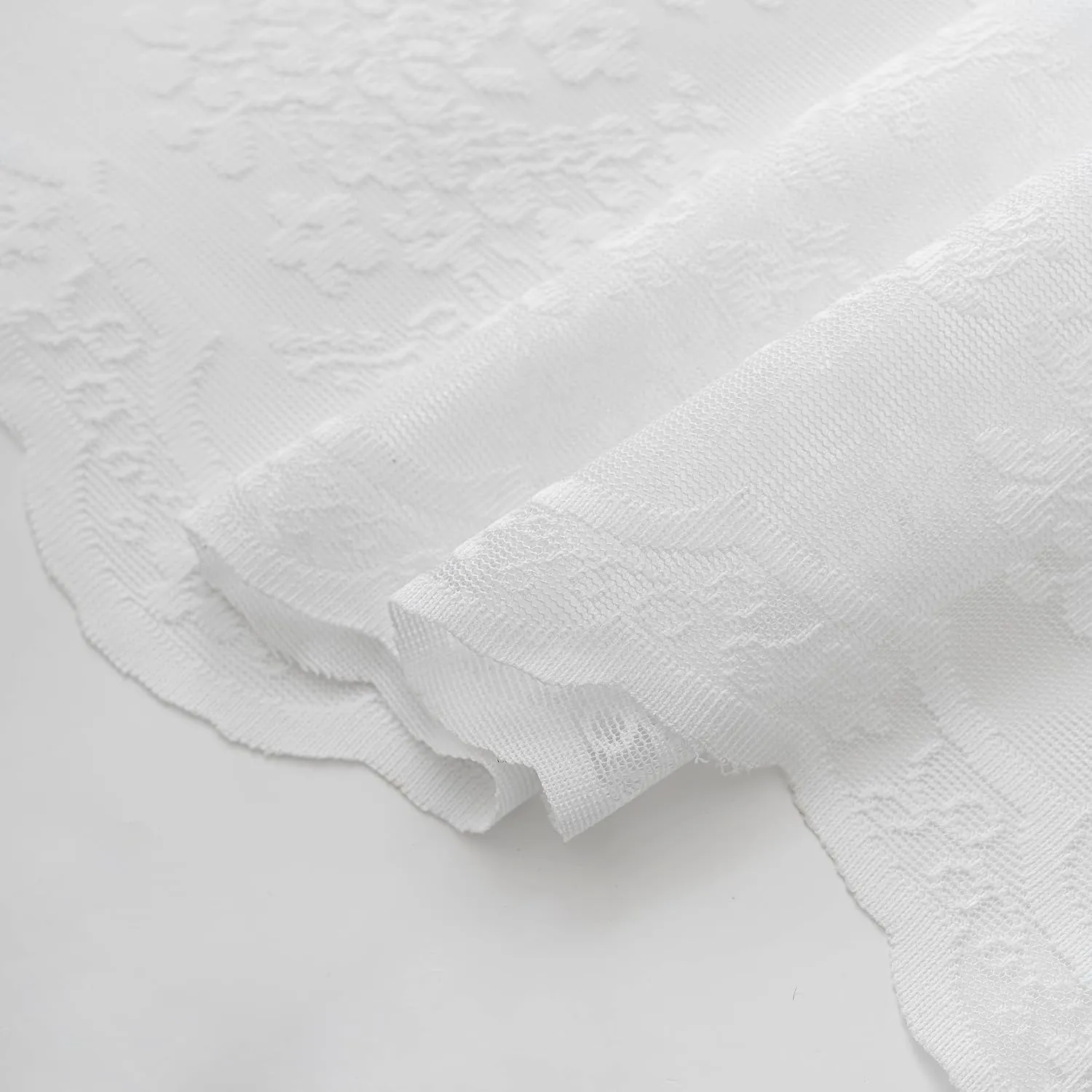 White Stall Size Shower Curtain - Country Lace Shower Curtain 36 x 72 Inch with Attach Valance, Luxury Floral Small RV Narrow Shower Curtain for Bathroom Half Size 36 x 72 Inch