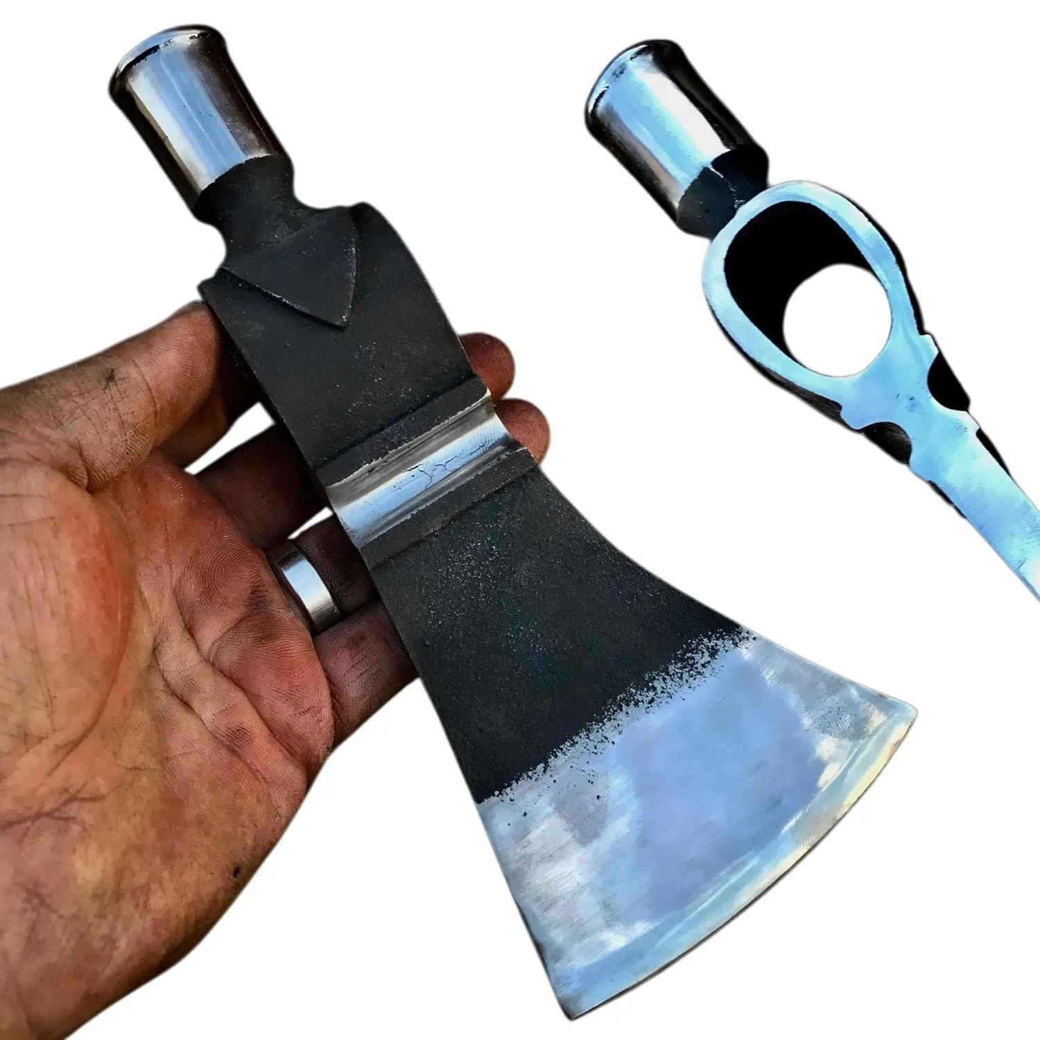 WHS201 Viking Axe Head, Custom Hand Forged Viking Axe Real Head, Tomahawk Viking Hatchet Beared Camping Axe Blade, 5160 HIGH Carbon Steel Blade, Viking Gift for Him - Christmas Gift (Ax)