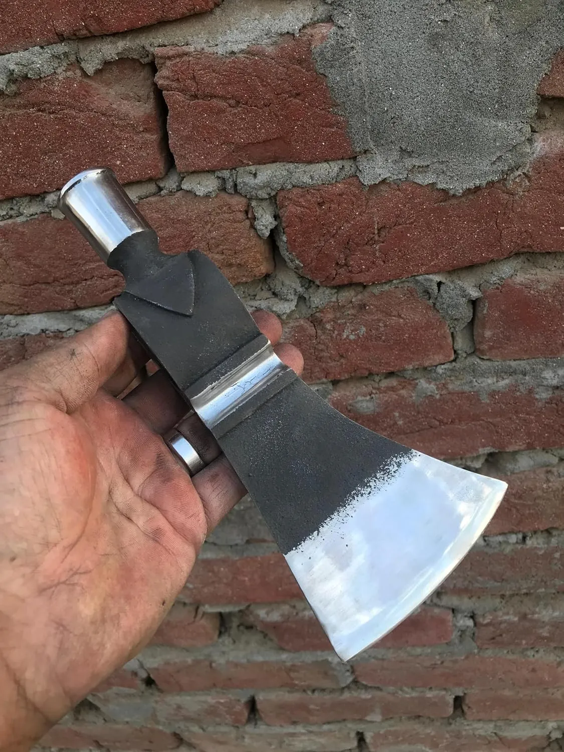 WHS201 Viking Axe Head, Custom Hand Forged Viking Axe Real Head, Tomahawk Viking Hatchet Beared Camping Axe Blade, 5160 HIGH Carbon Steel Blade, Viking Gift for Him - Christmas Gift (Ax)