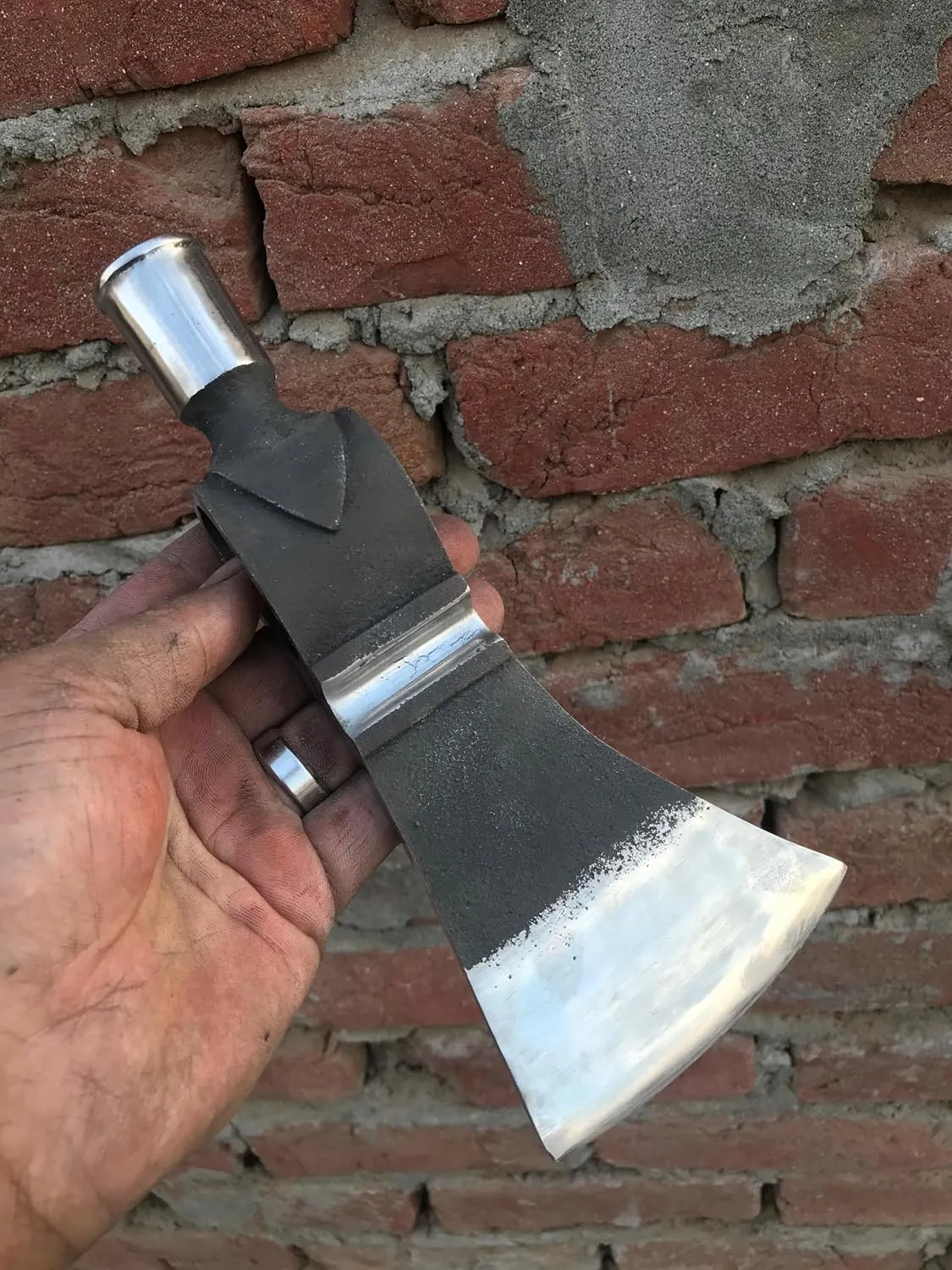 WHS201 Viking Axe Head, Custom Hand Forged Viking Axe Real Head, Tomahawk Viking Hatchet Beared Camping Axe Blade, 5160 HIGH Carbon Steel Blade, Viking Gift for Him - Christmas Gift (Ax)
