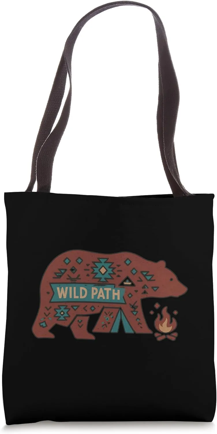 Wild Path Tribal Bear Tote Bag