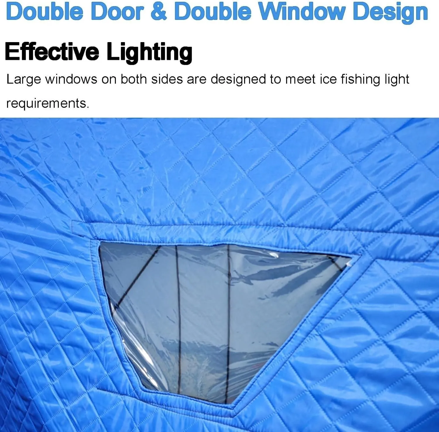 Winter Fishing Tent，Insulated Pop-Up Hub-Style Ice Fishing Shelter, 2-8 Persons Extra Large Ice Fishing Tent with Stove Jack & Carrying Bag(Red2,350X178X200cm)