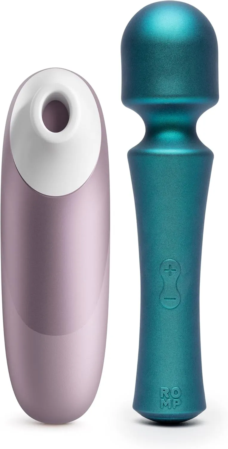 Womanizer Pro Clit Sucker Vibrator Adult Toy & Romp Presto Mini Wireless Wand Vibrator - Sex Toys for Women Bundle