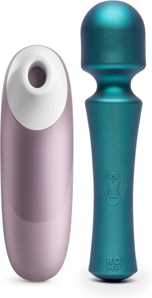 Womanizer Pro Clit Sucker Vibrator Adult Toy & Romp Presto Mini Wireless Wand Vibrator - Sex Toys for Women Bundle