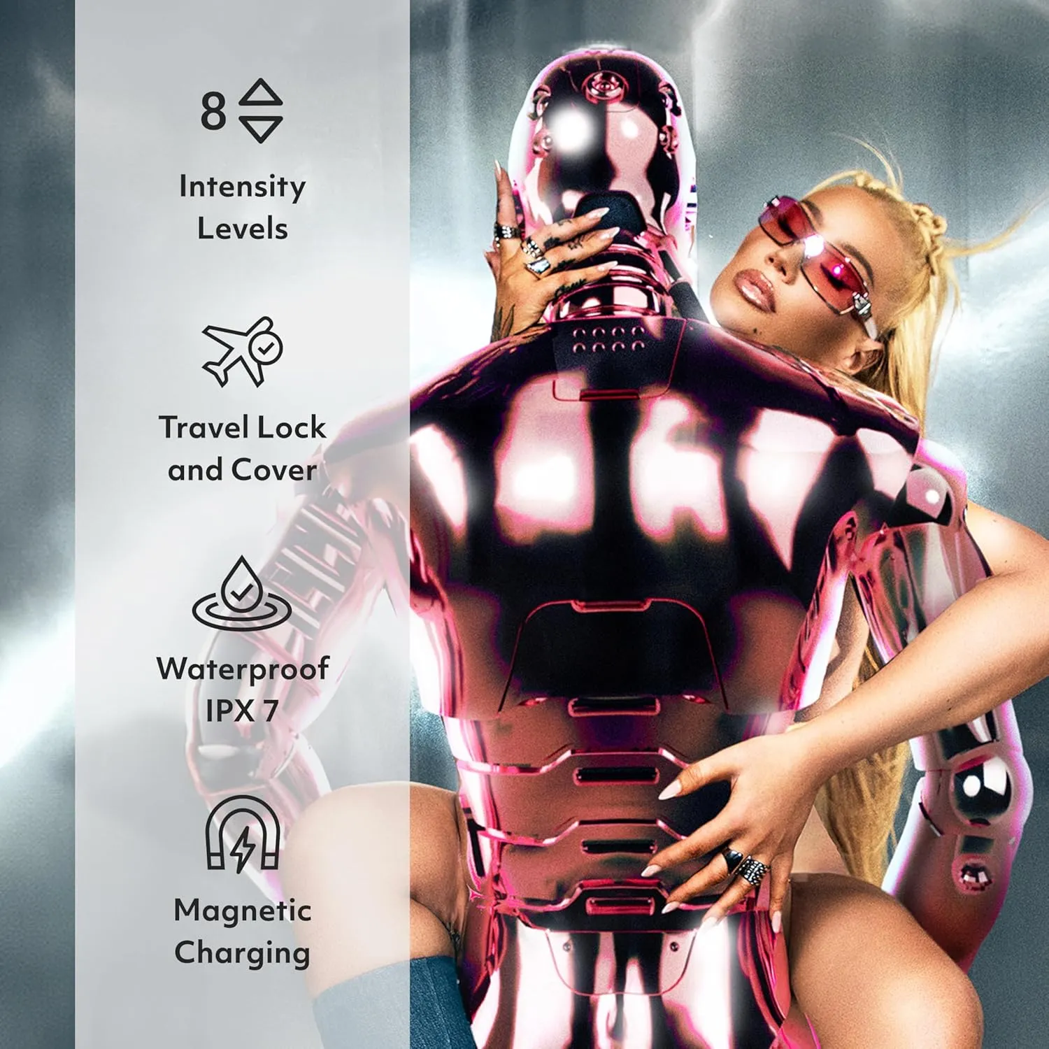 Womanizer x Iggy Azalea Liberty 2 Special Edition Pleasure Air Clit Sucker - Clitoral Suction Vibrator for Women and Couples - 8 Speeds - Waterproof Adult Sucking Sex Toy - Rechargeable - Metal Pink