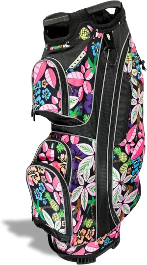 Women’s Golf Cart Bag – Taboo Fashions Resort Collection Lightweight 14-Way Ladies Bag with Cooler, Rain Hood, 7 Zippered Pockets, Tee Holder & More