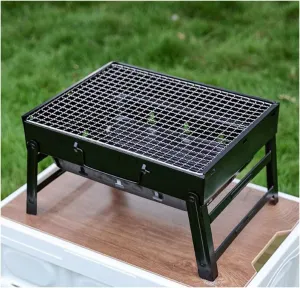 XCHEN BBQ grill home outdoor grill folding carbon kebab stove installation-free folding barbecue grill, Black, 1478963
