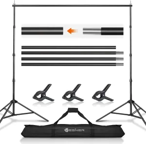 Yesker 8.5X10ft Background Stand Backdrop Support System Kit Photo Video Studio Adjustable Backdrop Stand for Photoshoot Photography Parties Wedding with Carrying Bag