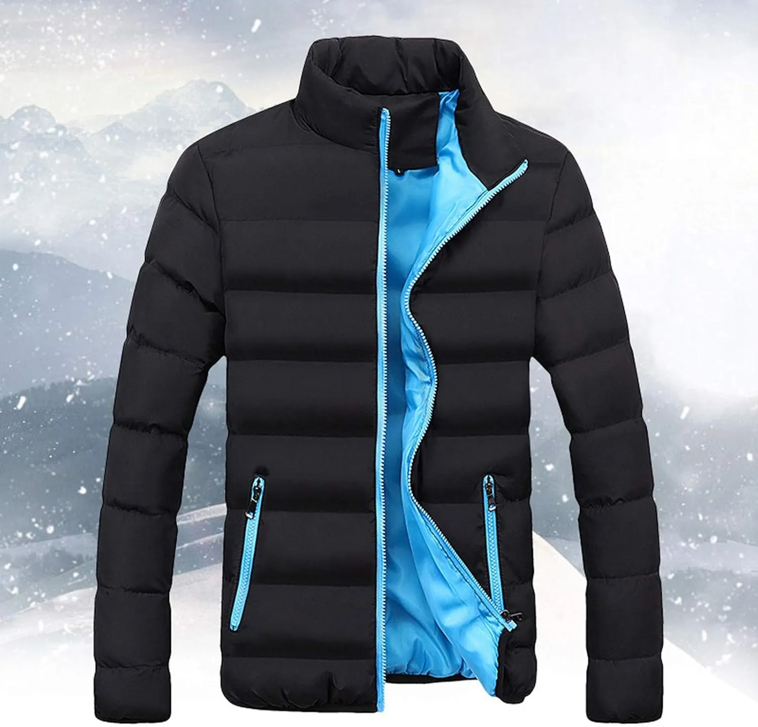 Ymosrh Men's Big and Tall Jackets Lightweight Packable Down Alternative Jacket Puffer Winter Coat Jacket, M-6XL