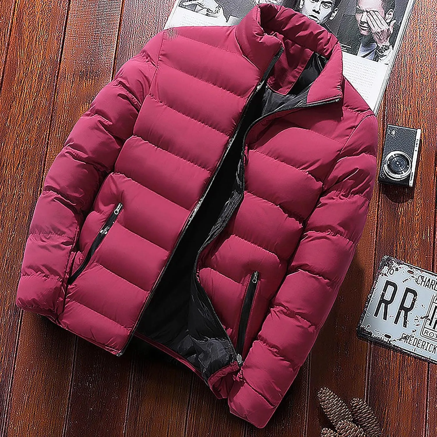 Ymosrh Men's Down Jackets Puffer Jacket Lightweight Warm Winter Coats Windproof Insulated Jacket Mens, L-5XL
