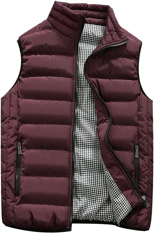 Ymosrh Men's Puffer Jackets Lightweight Packable Vest Jacket Insulated Thermal Puffy Winter Jackets for Running, S-5XL