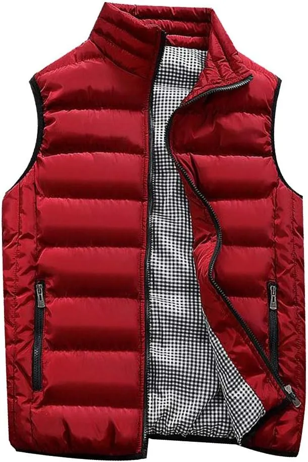 Ymosrh Men's Puffer Jackets Lightweight Packable Vest Jacket Insulated Thermal Puffy Winter Jackets for Running, S-5XL