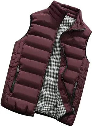 Ymosrh Men's Puffer Jackets Lightweight Packable Vest Jacket Insulated Thermal Puffy Winter Jackets for Running, S-5XL