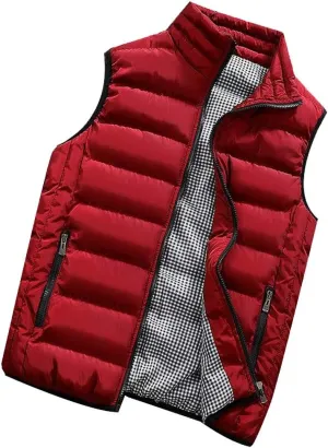 Ymosrh Men's Puffer Jackets Lightweight Packable Vest Jacket Insulated Thermal Puffy Winter Jackets for Running, S-5XL