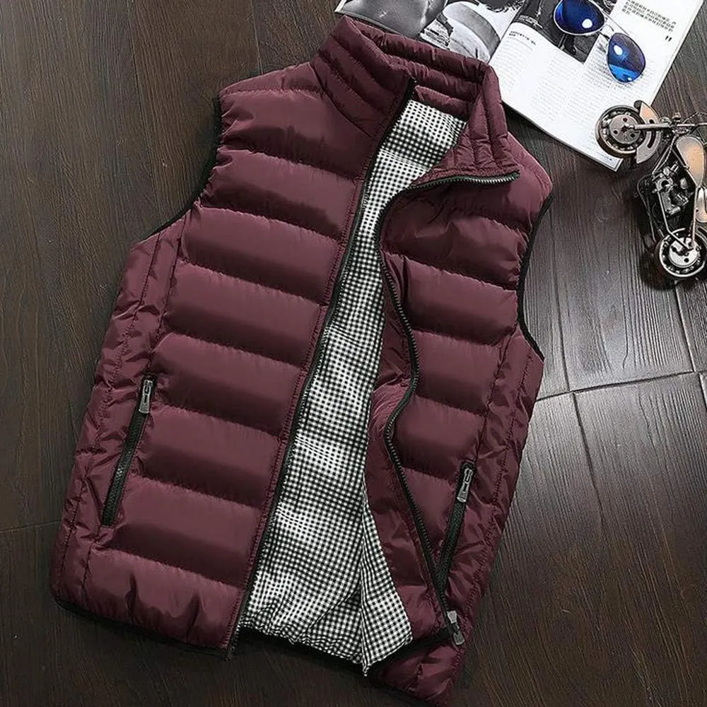 Ymosrh Men's Puffer Jackets Lightweight Packable Vest Jacket Insulated Thermal Puffy Winter Jackets for Running, S-5XL