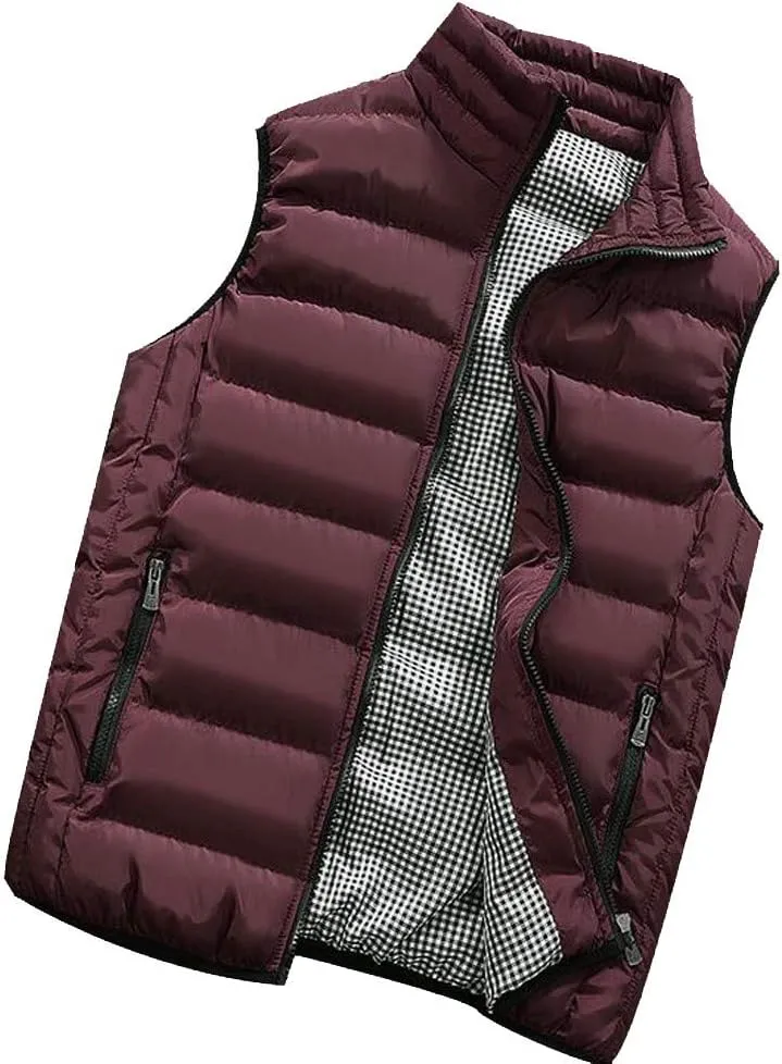 Ymosrh Men's Puffer Jackets Lightweight Packable Vest Jacket Insulated Thermal Puffy Winter Jackets for Running, S-5XL