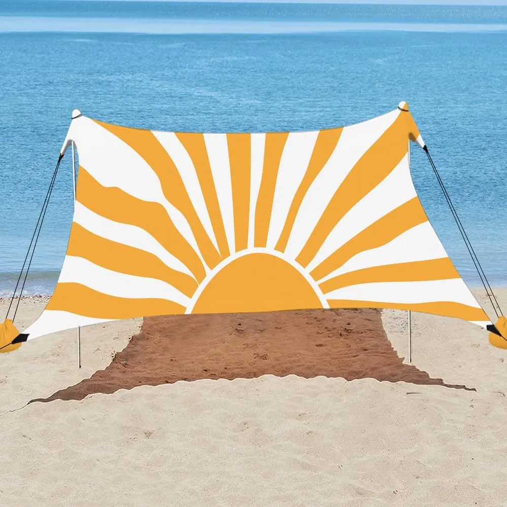 YUKIHOME Beach Tent Sun Shade Canopy Tent, UPF 50  Camping Beach Sun Shelter 7 x 7ft 2 Pole, Lightweight, Easy Set Up and Carry