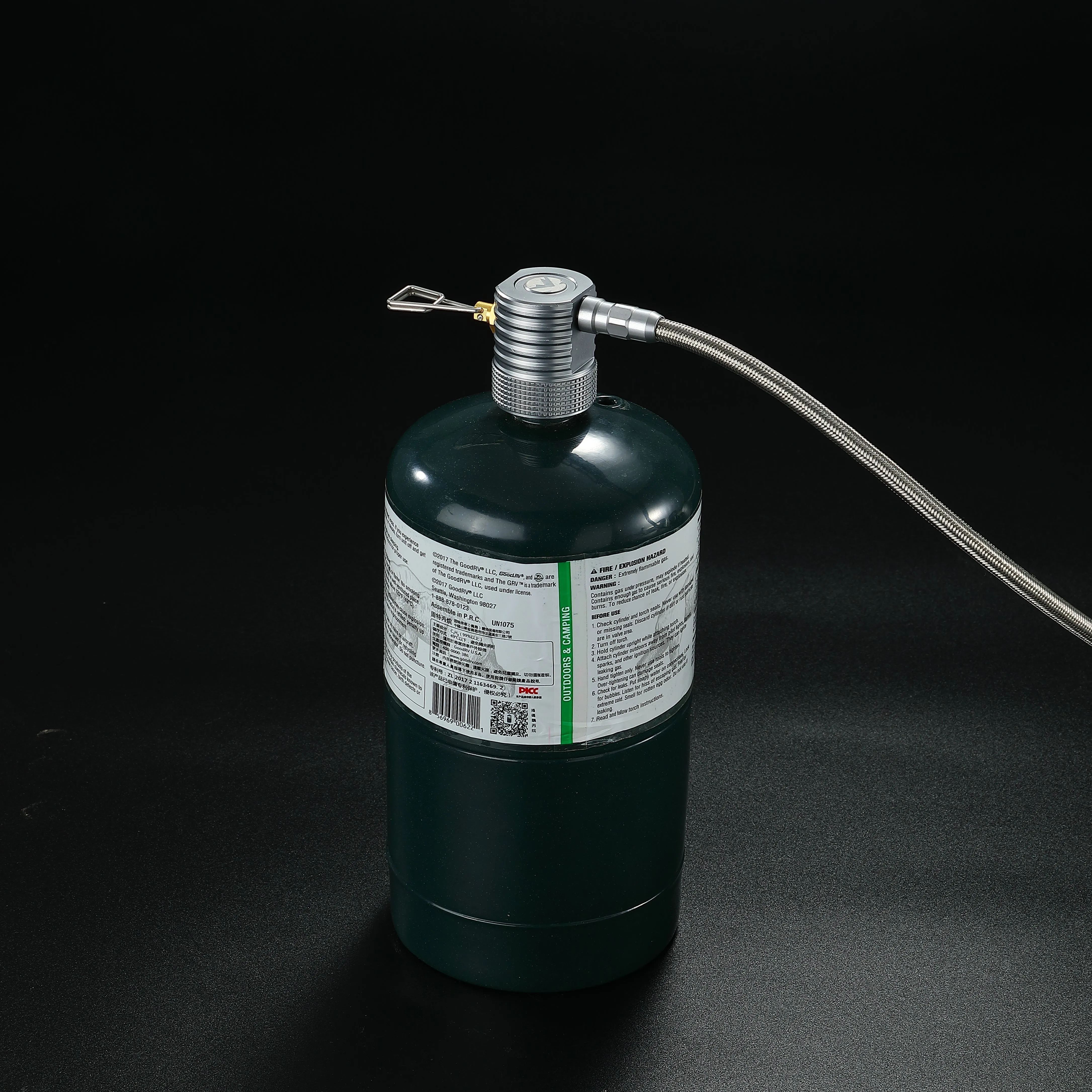 Z59-CB Propane to Butane Adapter with Regulator, Extend Hose, Aluminum