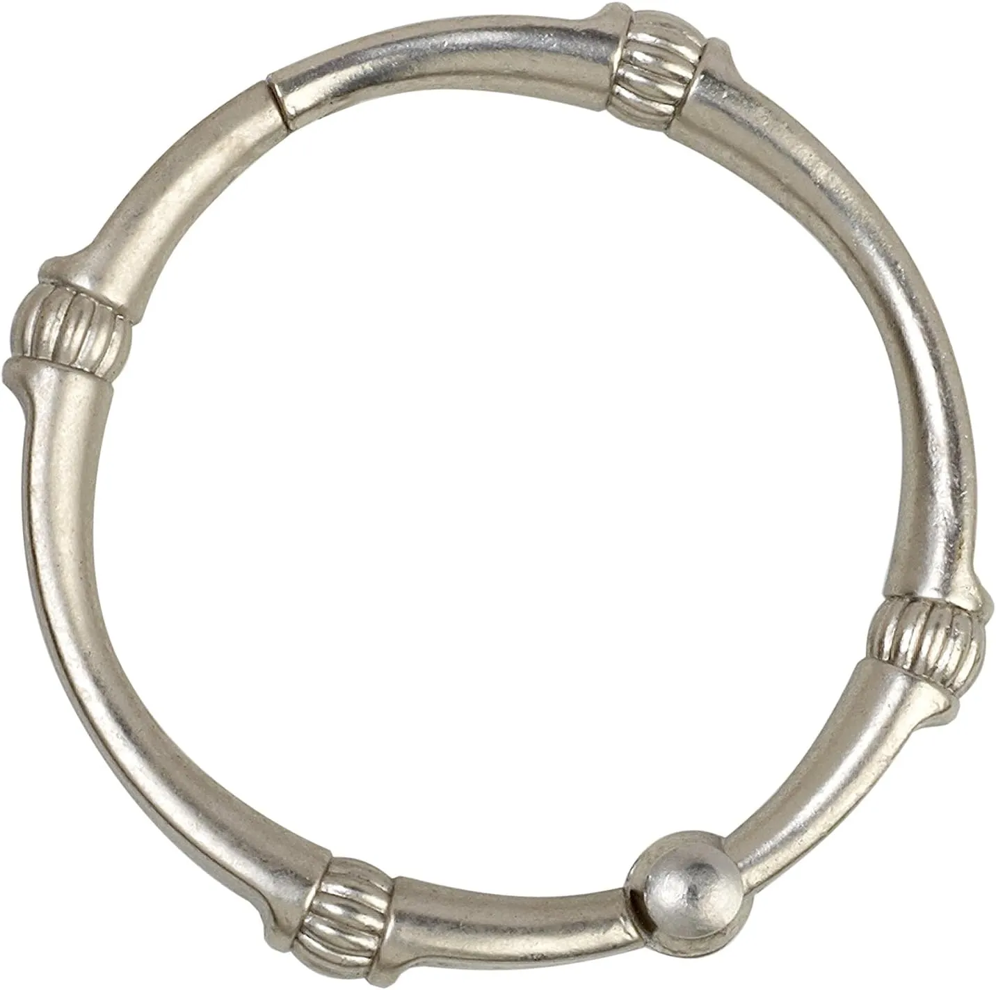 Zenna Home NeverRust Rustproof Decorative Shower Rings, Brushed Nickel – Set of 12, Durable, Smooth-Glide Rings for Shower Curtains and Liners, Elegant and Corrosion-Resistant