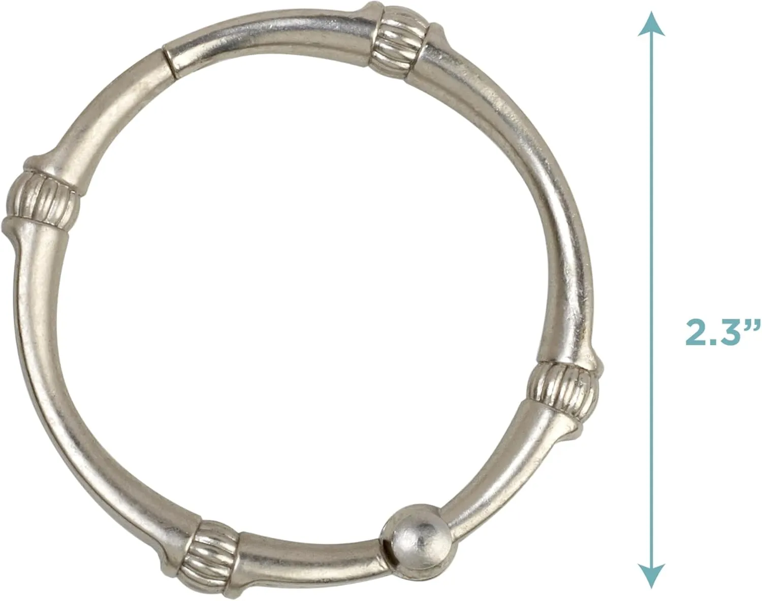 Zenna Home NeverRust Rustproof Decorative Shower Rings, Brushed Nickel – Set of 12, Durable, Smooth-Glide Rings for Shower Curtains and Liners, Elegant and Corrosion-Resistant