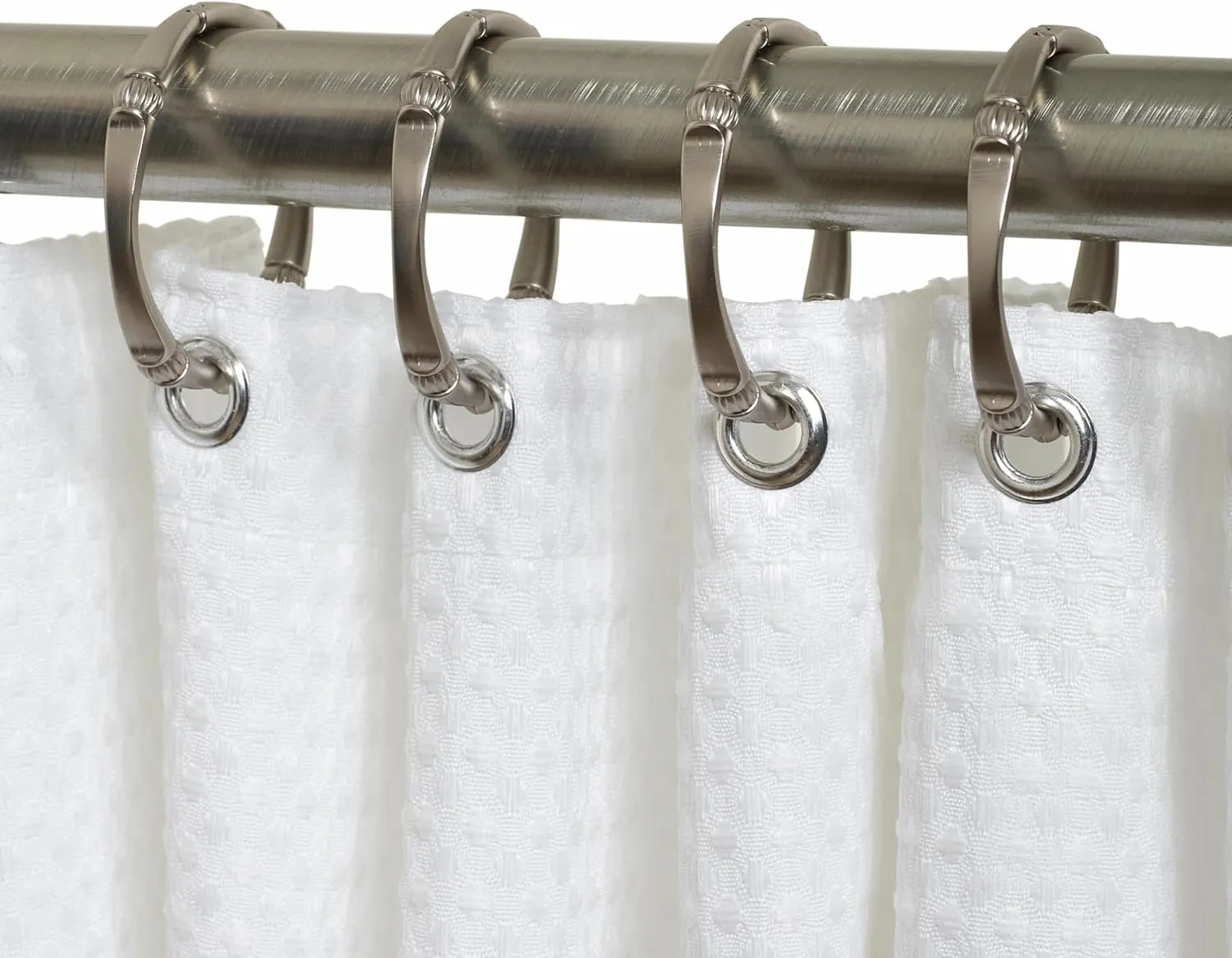 Zenna Home NeverRust Rustproof Decorative Shower Rings, Brushed Nickel – Set of 12, Durable, Smooth-Glide Rings for Shower Curtains and Liners, Elegant and Corrosion-Resistant