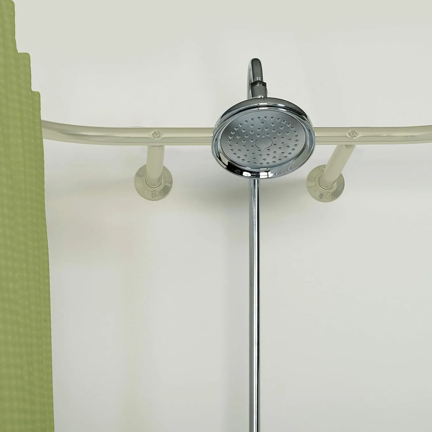 Zenna Home Rustproof Round Shower Curtain Rod for Clawfoot Tub, with Easy Installation, Oval Hoop Shower Curtain Rod, Freestanding Tub Accessories, Fits Areas up to 60 by 28 Inches, Brushed Nickel
